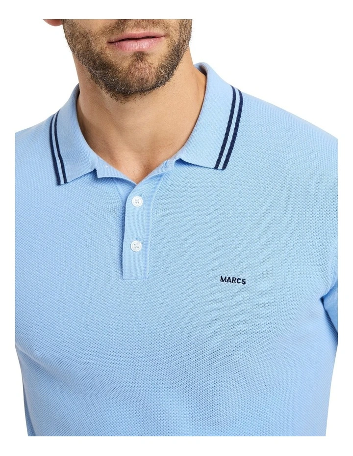 Eero Knit Polo in Sky image 3