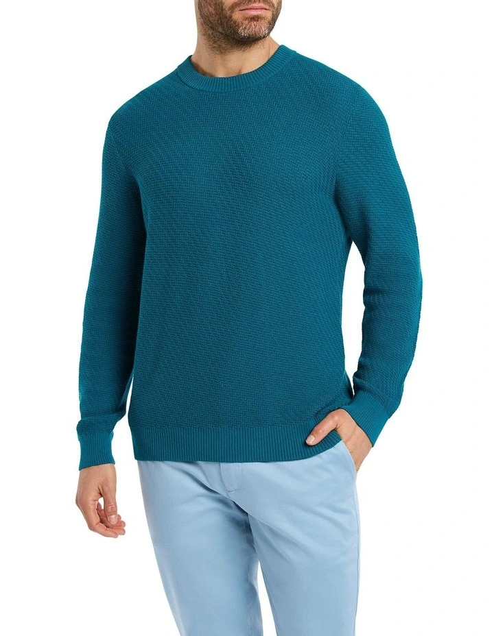 Brandon Cotton Knit in Deep Ocean image 1