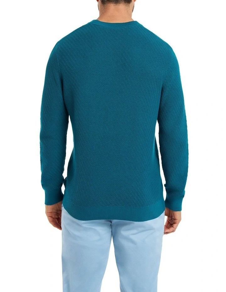 Brandon Cotton Knit in Deep Ocean image 4
