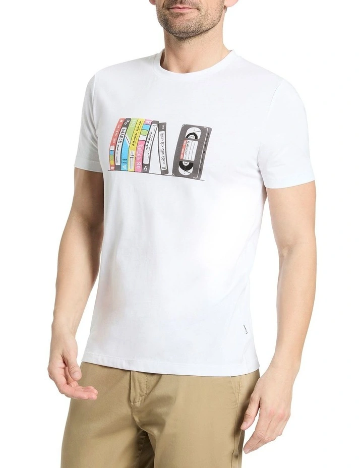 Every Breath You Tape Tee in White image 1