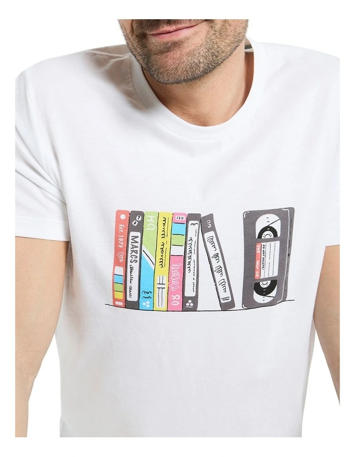 Every Breath You Tape Tee in White image 3