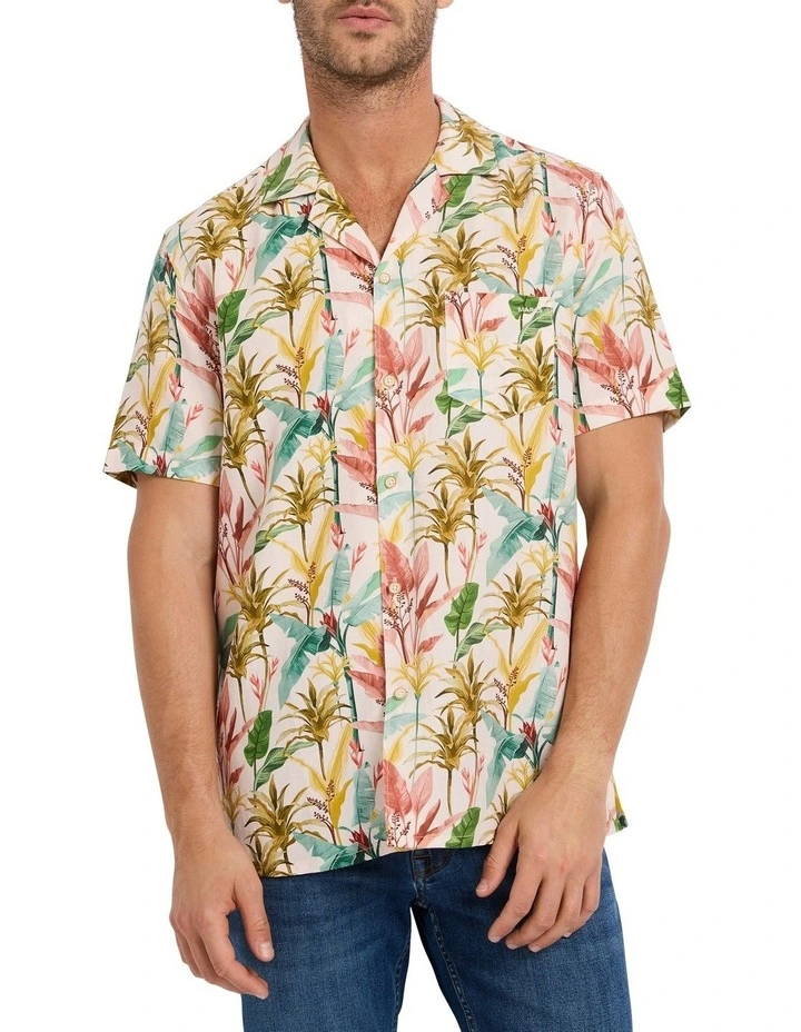 Brett Short Sleeve Shirt in Rose Multi image 1