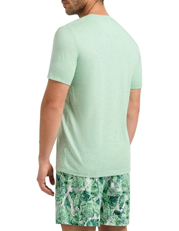 O Palms Night Pyjama Short Set in Green Multi image 5