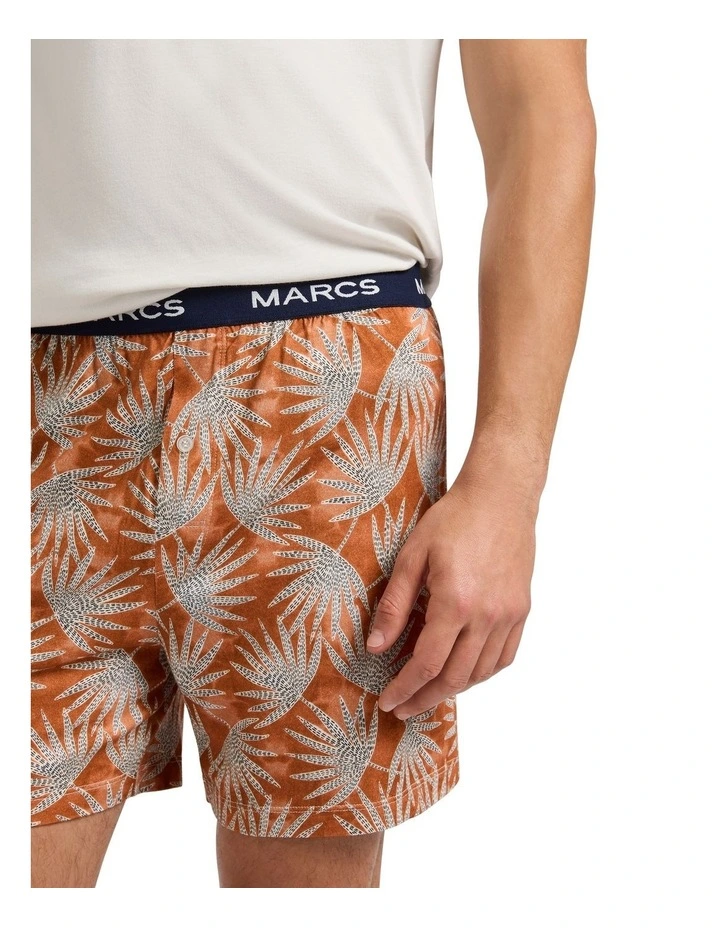 Frond-zone Pyjama Short Set in Red Multi image 4