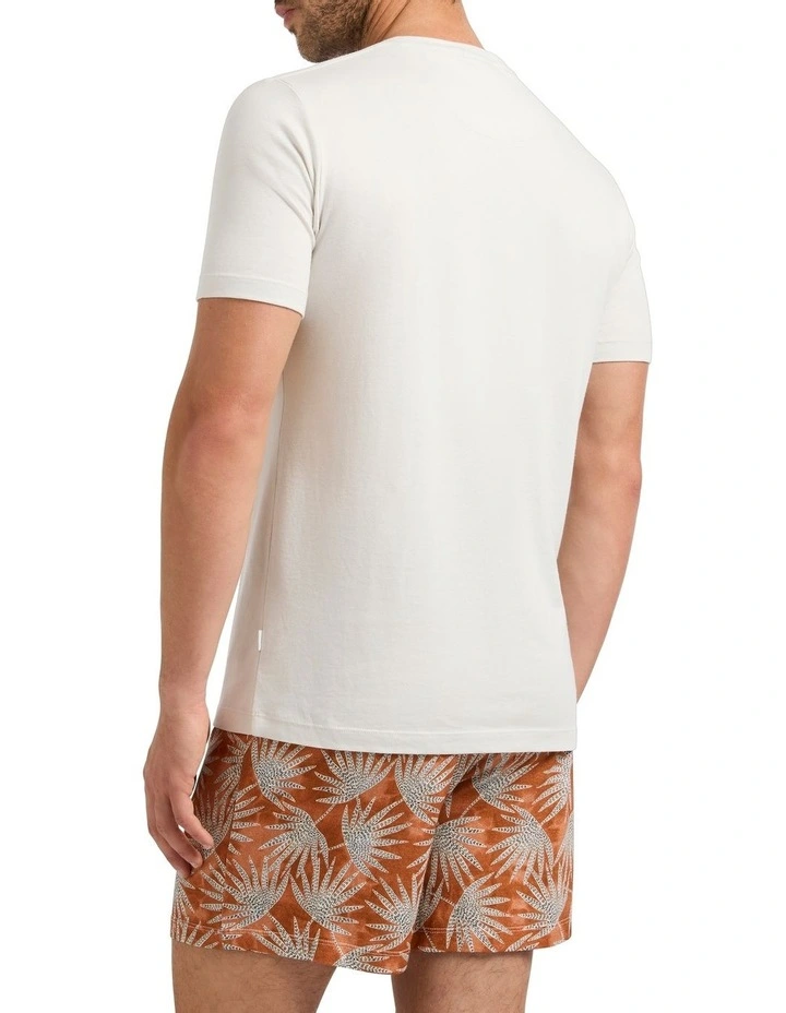 Frond-zone Pyjama Short Set in Red Multi image 5