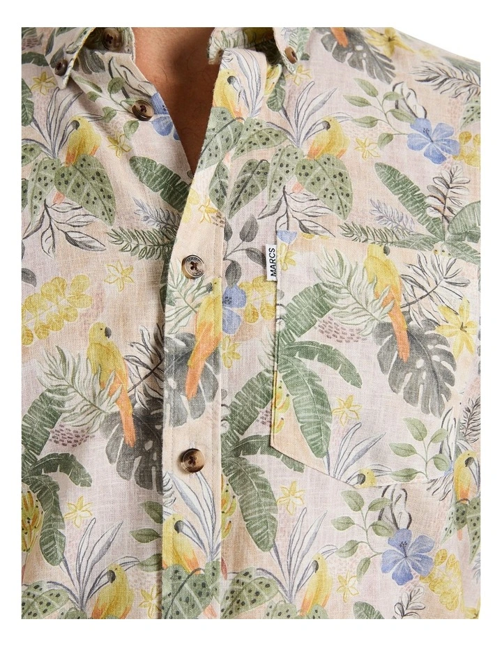 Bora Flora Shirt in White Multi image 3
