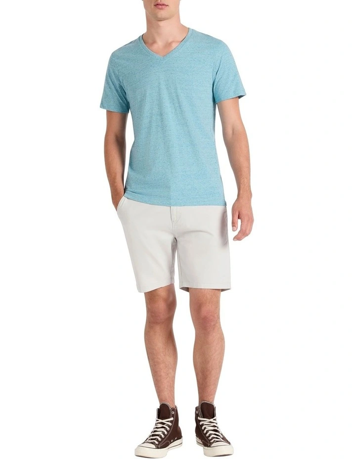 Arnie V Neck Tee in Poolside Marle image 1