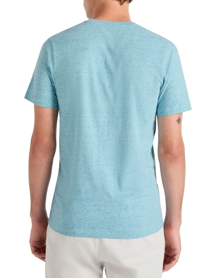 Arnie V Neck Tee in Poolside Marle image 4