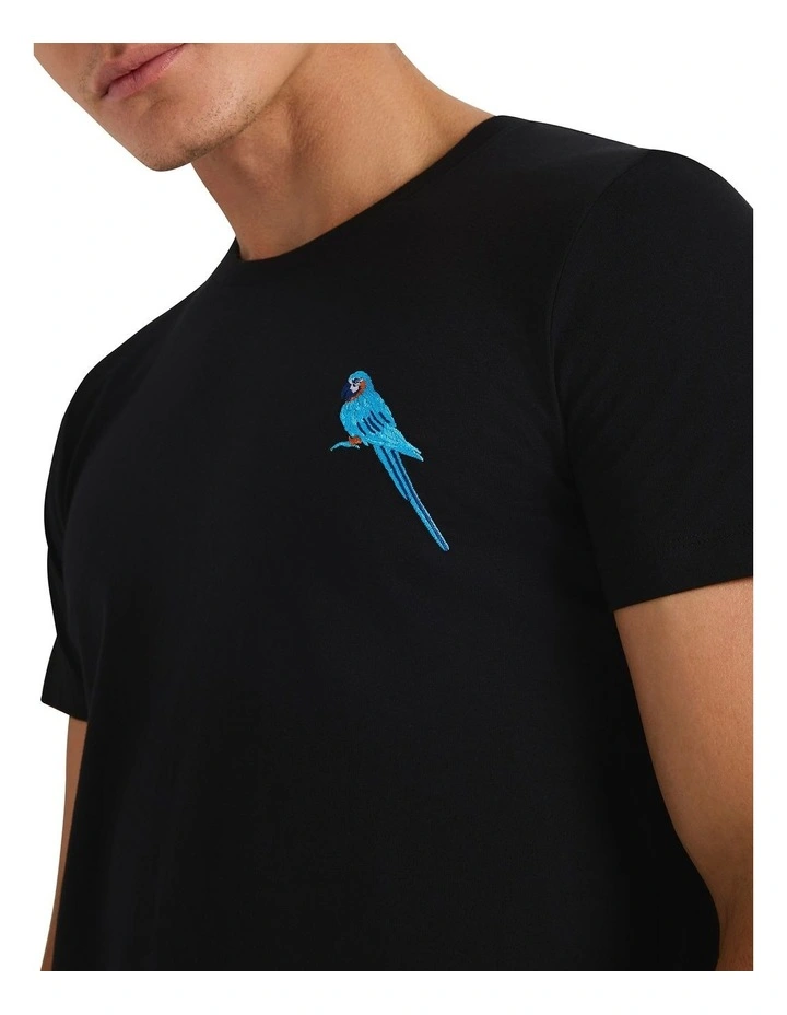 So Fly! Embroidered Tee in Black image 3