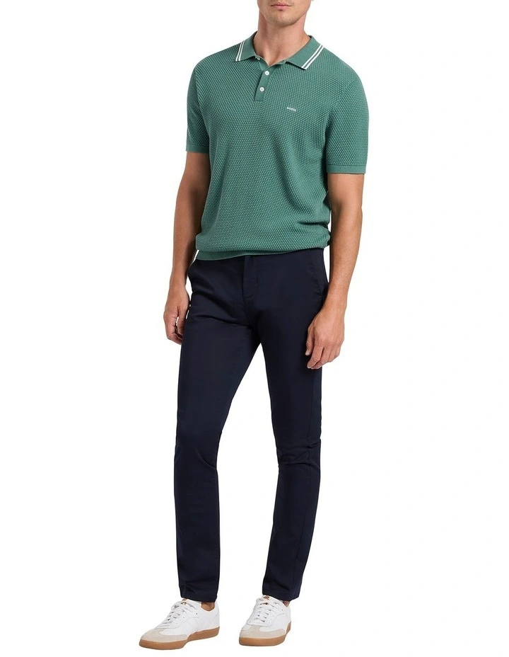 Luca Knit Polo Shirt in Sea Pine image 2