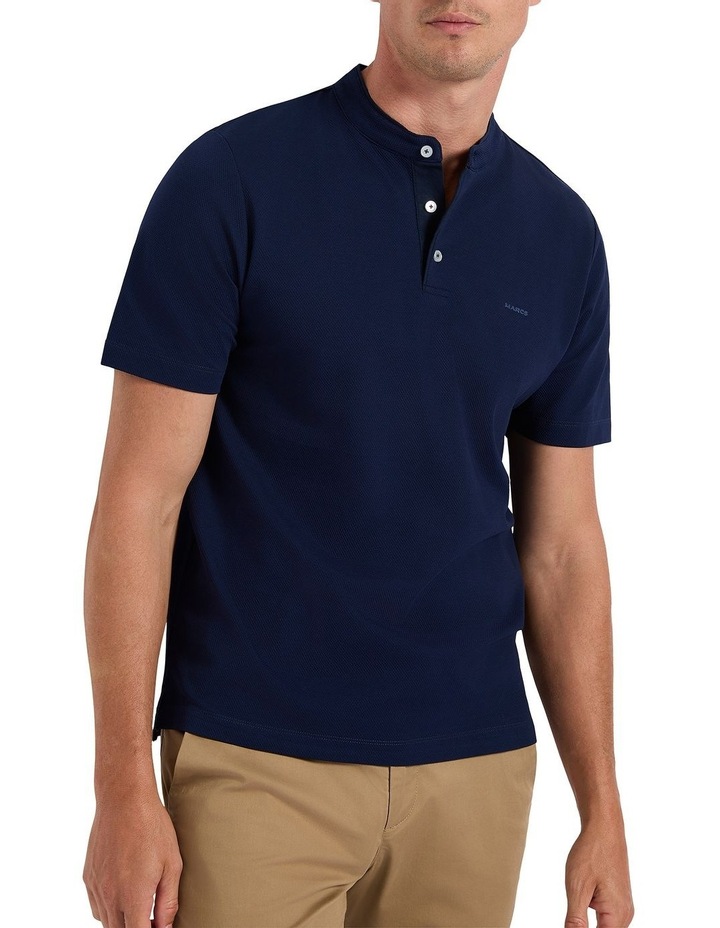 Emmett Mercerized Polo Shirt in Navy