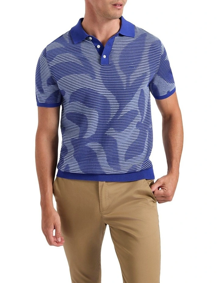Be-leaf In Me Knit Polo Shirt in Blue image 1