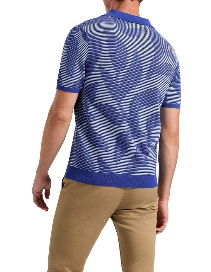Be-leaf In Me Knit Polo Shirt in Blue image 3