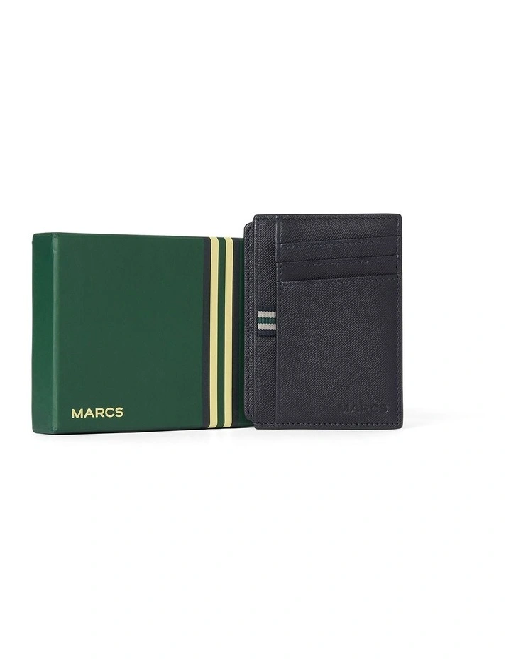 Hudson Leather Card Holder in Navy image 1