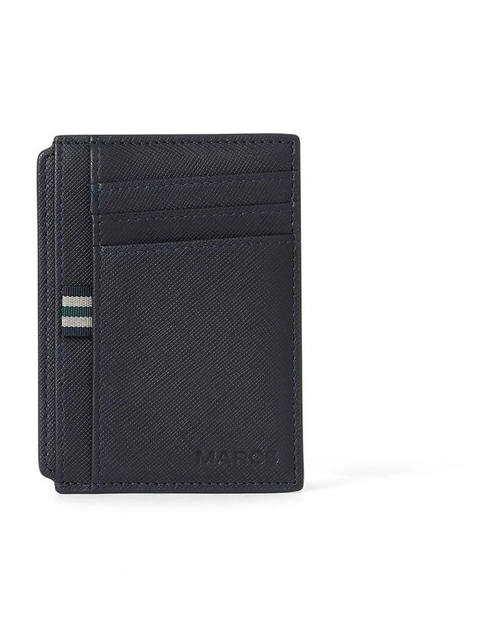 Hudson Leather Card Holder in Navy image 2