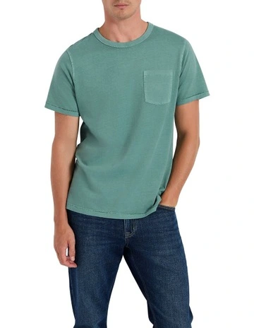 Abel Garment Dye Tee in Eucalyptus