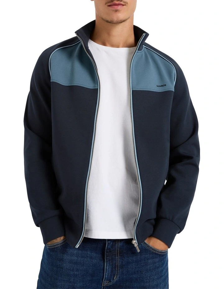 Rio Raglan Zip Thru Sweater in Navy image 1