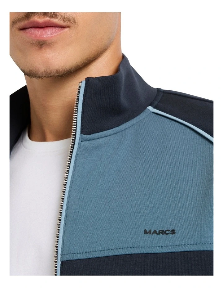 Rio Raglan Zip Thru Sweater in Navy image 2