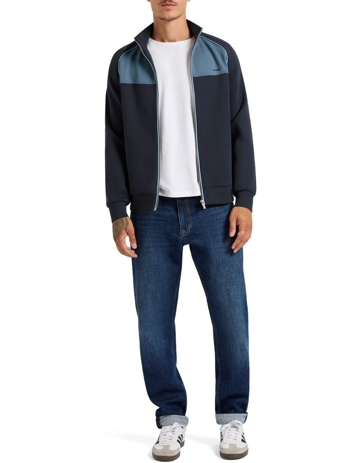 Rio Raglan Zip Thru Sweater in Navy image 3