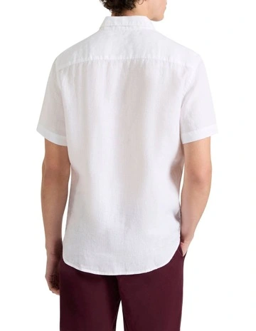 Felix Short Sleeve Linen Shirt in White