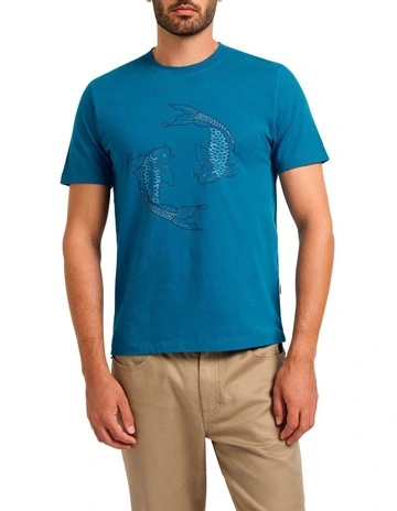What A Koi-ncidence Tee in Sapphire Blue