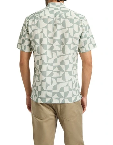 Bari Linen Blend Shirt in Green Multi