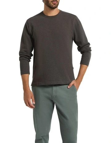 Buffalo Cotton Slub Top in Carbon