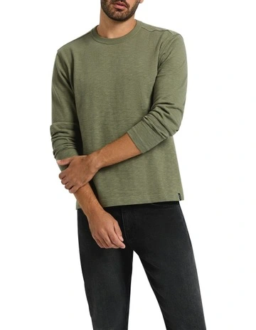 Buffalo Cotton Slub Top in Washed Khaki