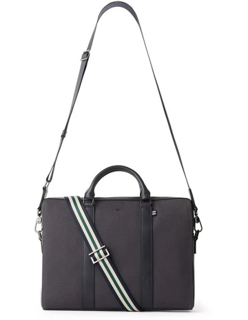 Mathias Leather Mix Breifcase in Ink