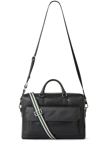 Bellamy Leather Briefcase in Black