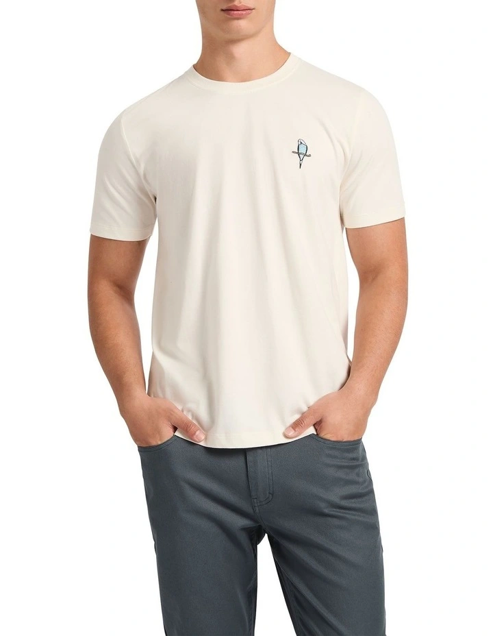Wing It Embroidery Tee in Cream image 1