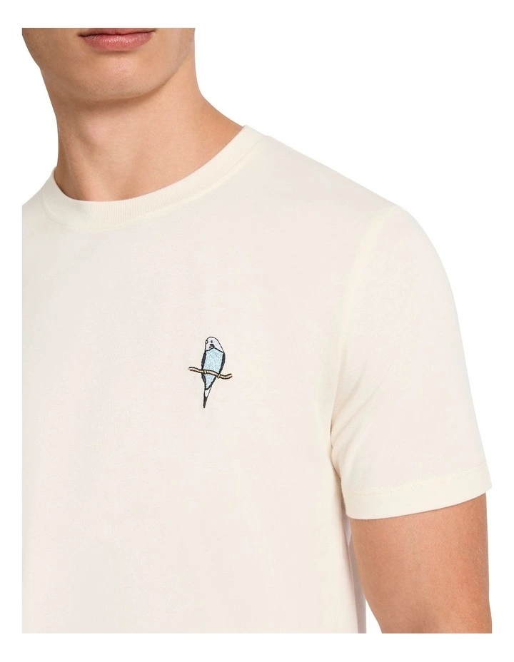 Wing It Embroidery Tee in Cream image 4