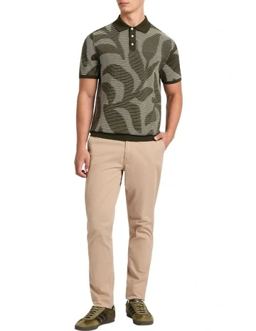 Be-leaf In Me Knit Polo in Green Multi