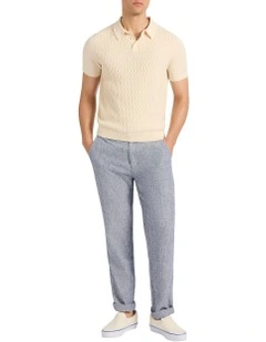 Tobias Linen Pant in Navy Stripe