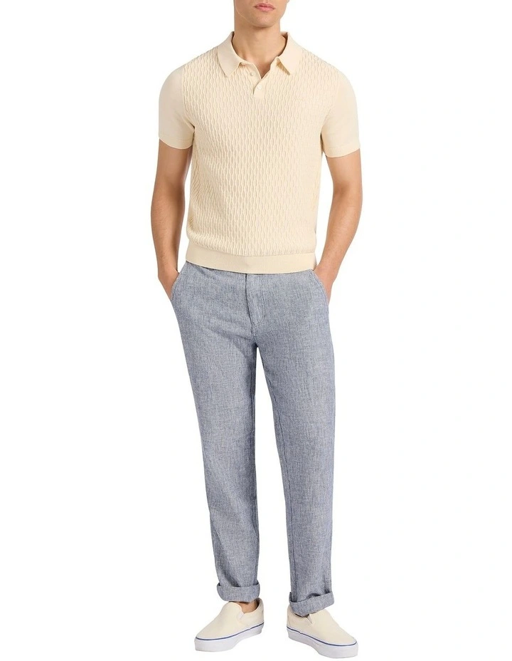 Tobias Linen Pant in Navy Stripe image 1