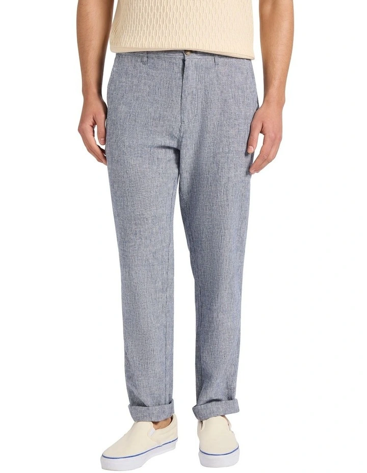 Tobias Linen Pant in Navy Stripe image 2