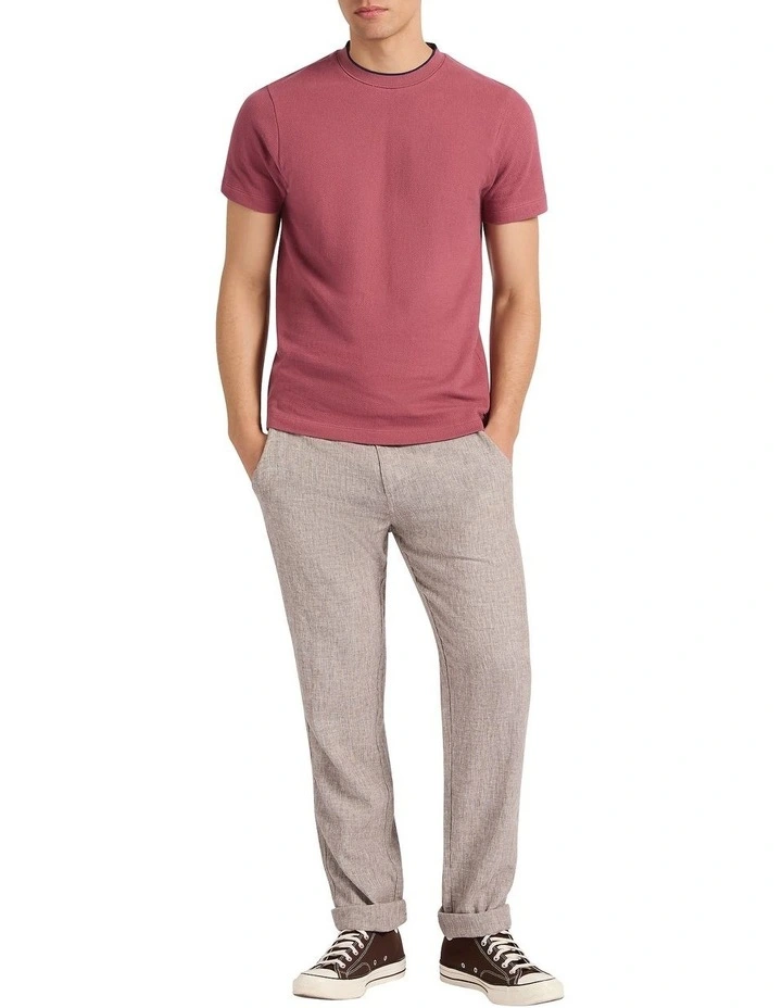 Tobias Linen Stripe Pant in Brown Stripe image 1