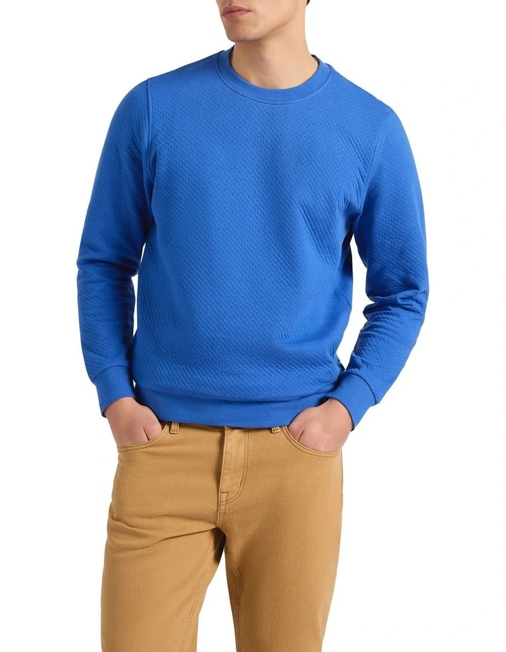 Bingley Textured Sweat in Cobalt Blue image 2