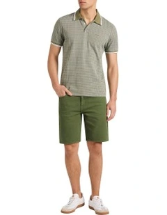 Watson Cotton Jacquard Polo in Green