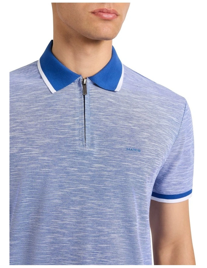 Robert Mercerised Cotton Polo in Cobalt Blue image 3