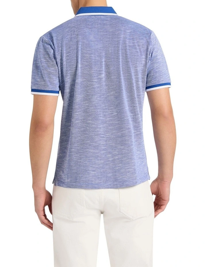 Robert Mercerised Cotton Polo in Cobalt Blue image 4