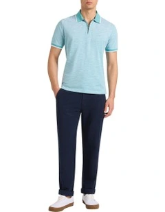 Robert Mercerised Cotton Polo in Teal Green