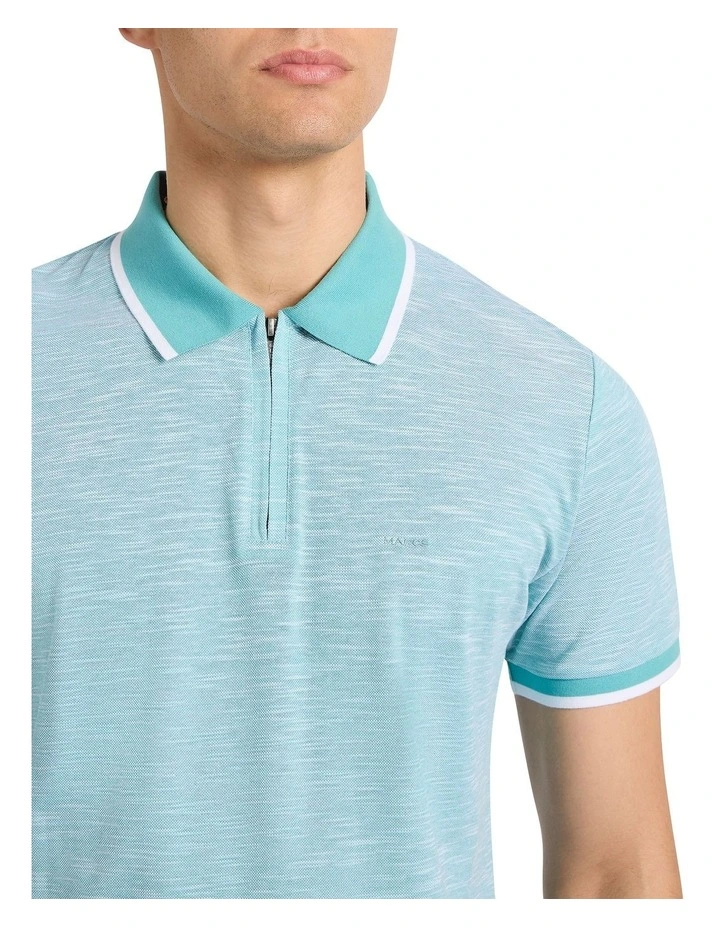 Robert Mercerised Cotton Polo in Teal Green image 3