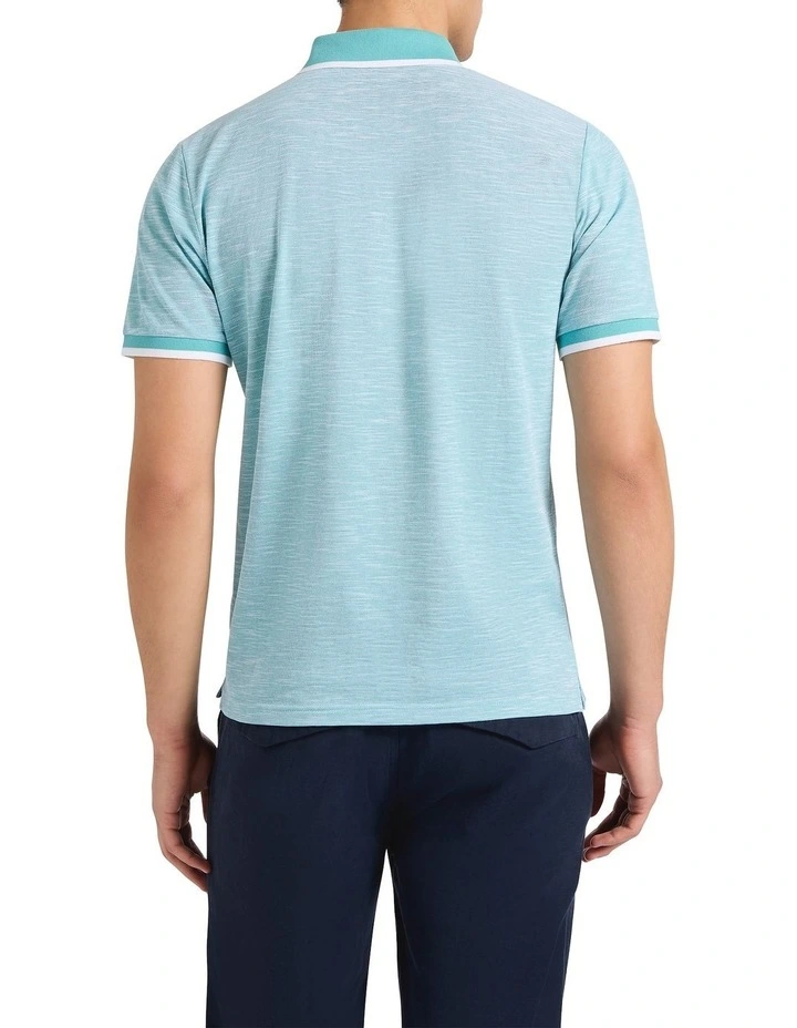 Robert Mercerised Cotton Polo in Teal Green image 4