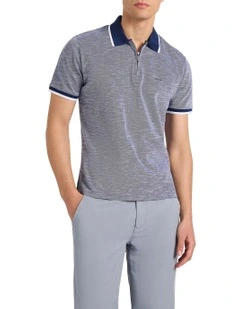 Robert Mercerised Cotton Polo in Navy