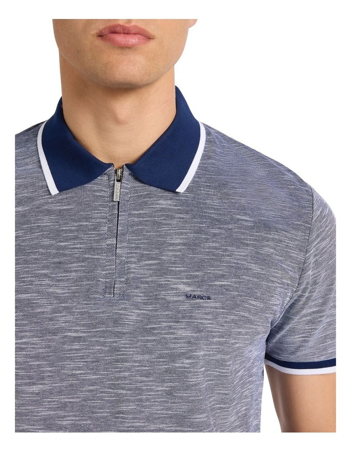 Robert Mercerised Cotton Polo in Navy image 2