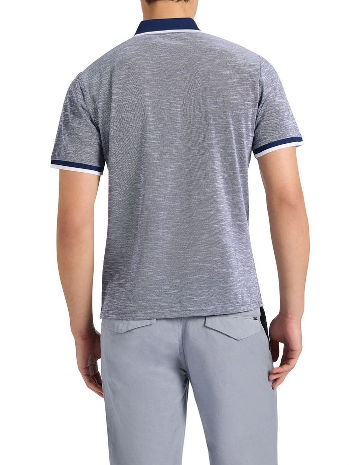 Robert Mercerised Cotton Polo in Navy image 3