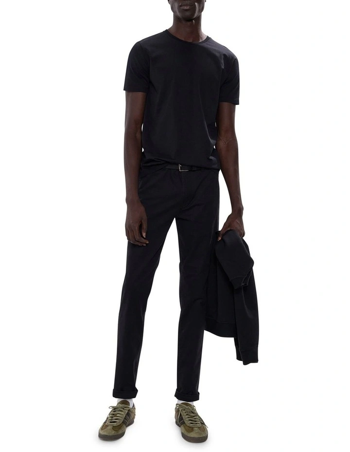 Brando Pima Cotton Tee in Black image 2