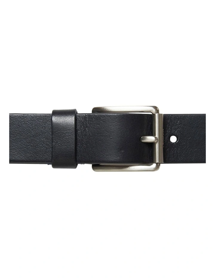 Branson Leather Jeans Belt in Black image 2