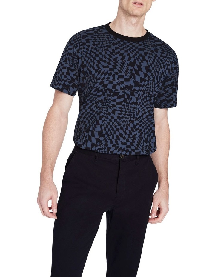 Checkmate Tee in Blue Multi